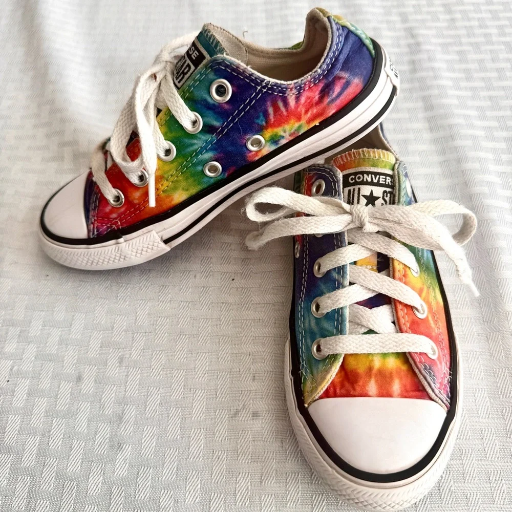 Converse All Star‎ Youth 12 Rainbow Tie-Dye Low Top Sneakers Colorful Casual